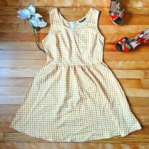 Shein Yellow Gingham Sleeveless Dress